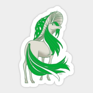 Green Amanita Muscaria (Fly Agaric) Mushroom Unicorn Sticker